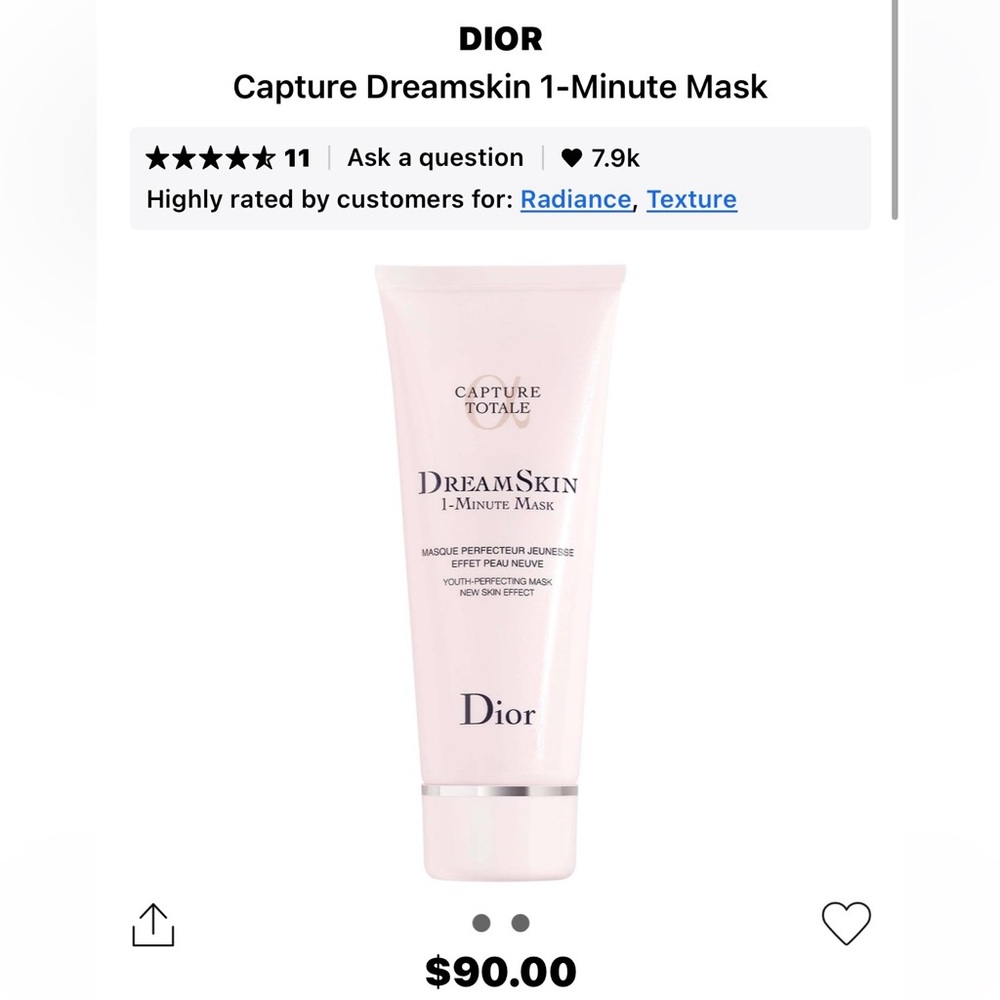 Dior capture dreamskin 1- minute mask